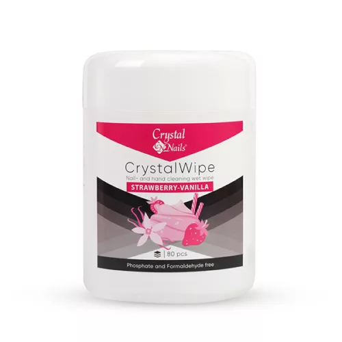 CrystalWipe - Köröm- és Kéztisztító nedves törlőkendő - Strawberry-Vanilla