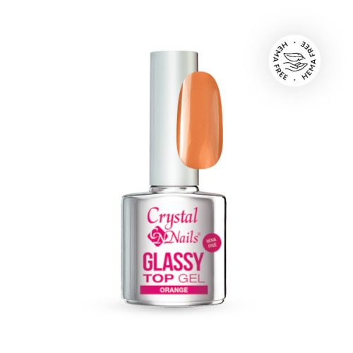  Crystal Nails Glassy Top Gel - Orange 4ml TF