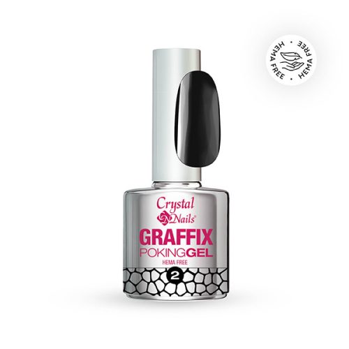 Crystal Nails Graffix Poking Gel - 02 Black 4ml TF