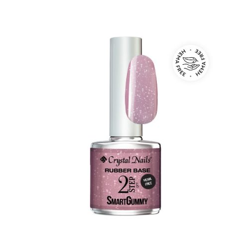 Crystal Nails TPO FREE 2S SmartGummy HEMA Free Rubber base gel - Nr06 Shimmer rose 8ml