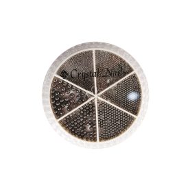 Crystal Nails Metál Körömgyöngy készlet - Dark Silver