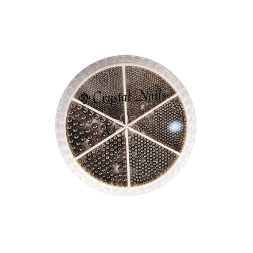 Crystal Nails Metál Körömgyöngy készlet - Dark Silver