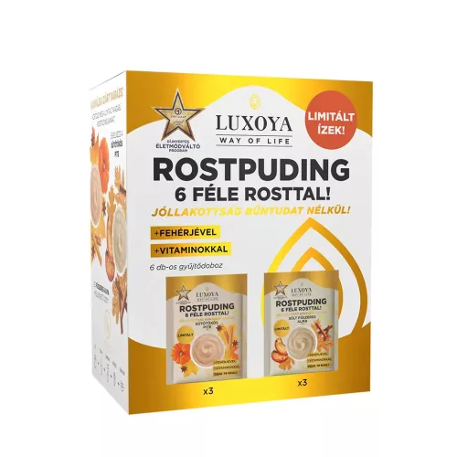 Luxoya Rostpuding 6 féle rosttal - Sütőtök pite, Sült fahéjas alma - 6x25g