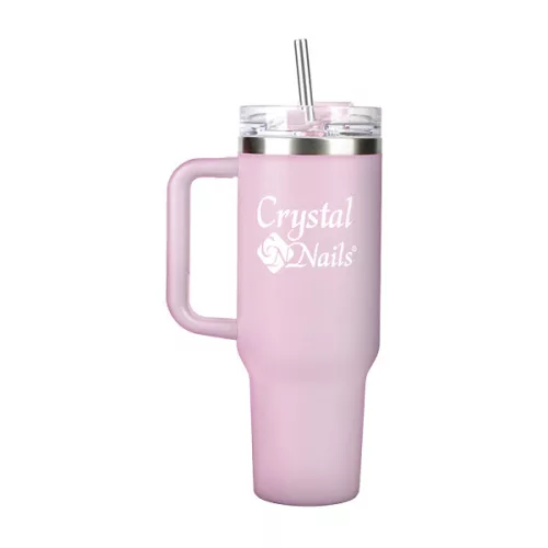 Crystal Nails Fém hőtartó kulacs - pasztell pink