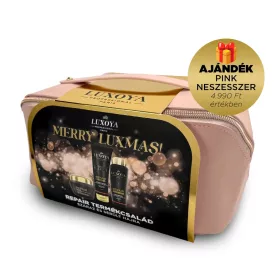   Luxoya REPAIR Karácsonyi Ajándékcsomag + Ajándék Pink Neszesszer (száraz és sérült hajra)