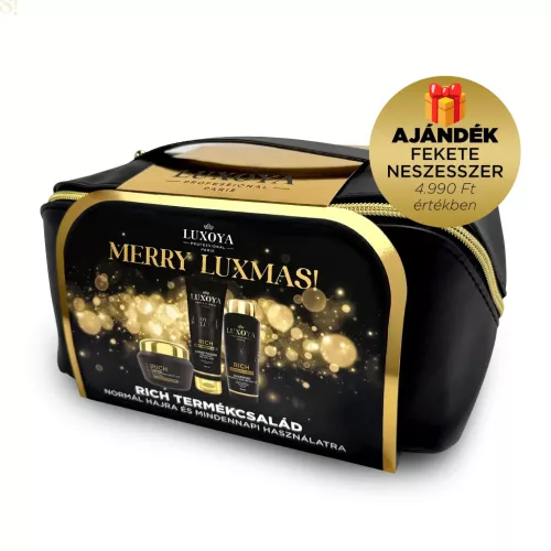 Luxoya RICH Karácsonyi Ajándékcsomag + Ajándék Fekete Neszesszer (normál hajra)