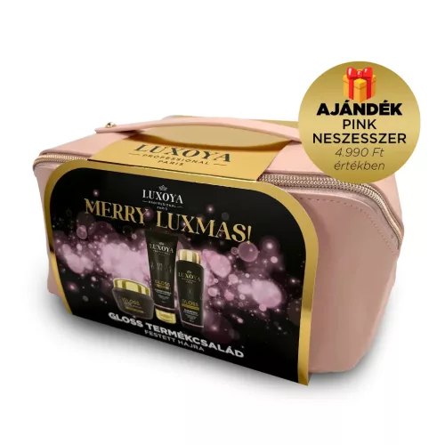 Luxoya GLOSS Karácsonyi Ajándékcsomag + Ajándék Pink Neszesszer (festett hajra)