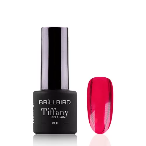 Brillbird TPO FREE TIFFANY ÜVEGHATÁSÚ GÉL LAKK - piros (red)  - 4ml