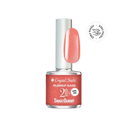 Crystal Nails TPO FREE 2S SmartGummy HEMA Free Rubber base gel - Nr62 Shimmer Coral 8ml