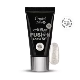   Crystal Nails Xtreme Fusion HEMA Free AcrylGel Glitter Silver 27ml (30g) TF
