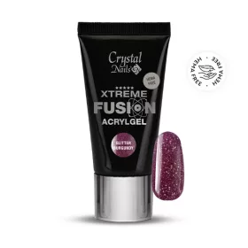   Crystal Nails Xtreme Fusion HEMA Free AcrylGel Glitter Burgundy 27ml (30g) TF