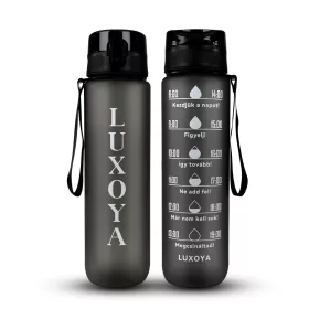 Luxoya Motivációs fitnesz kulacs - fekete
