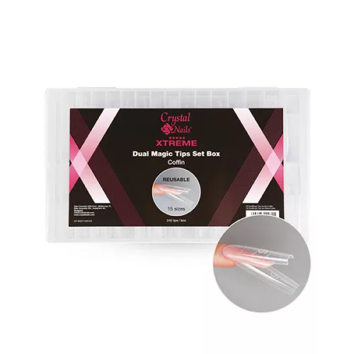 Crystal Nails Xtreme Dual Magic Tip box - Coffin