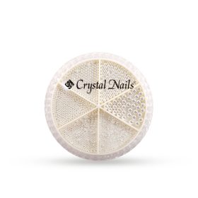   Crystal Nails Metál körömgyöngy készlet - félgyöngy - Ezüst