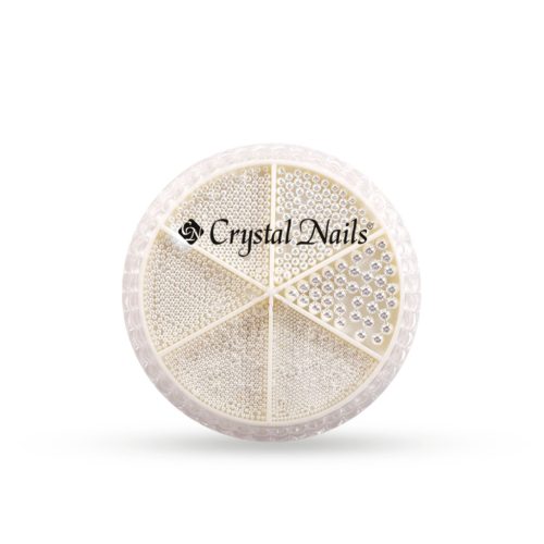 Crystal Nails Metál körömgyöngy készlet - félgyöngy - Ezüst