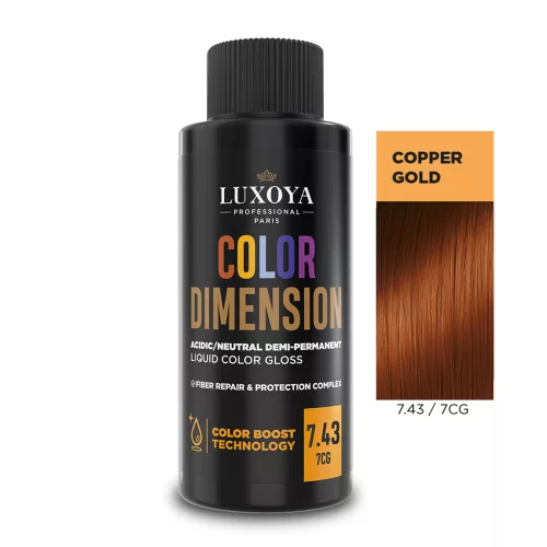 COLOR DIMENSION - Ápoló és ragyogást fokozó hajszínező 7.43/7CG - 60ml