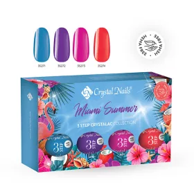   Crystal Nails TPO FREE 3 STEP HEMA Free CrystaLac Kit - Miami Summer 2026 (4x4ml)