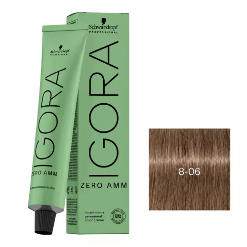 Schwarzkopf Igora Zero Amm ammóniamentes krémhajfesték 60 ml - 8-06