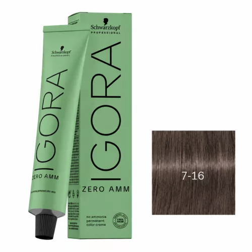 Schwarzkopf Igora Zero Amm ammóniamentes krémhajfesték 60 ml - 7-16