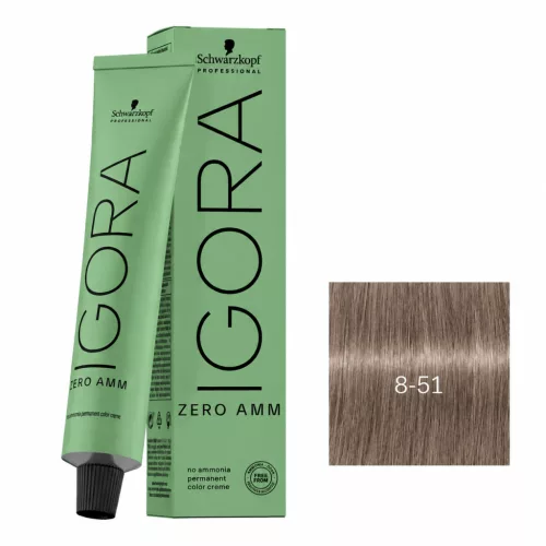 Schwarzkopf Igora Zero Amm ammóniamentes krémhajfesték 60 ml - 8-51