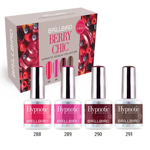 Brillbird Berry Chic Hypnotic Gel&Lac Kit 4x4 ml - LIMITÁLT!