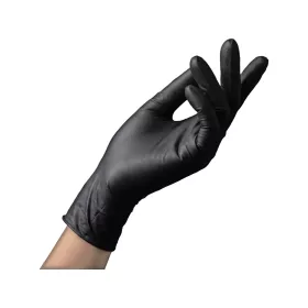 Luxoya púdermentes nitril kesztyű - fekete - XS méret 2db