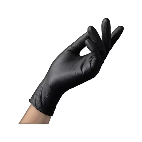 Luxoya púdermentes nitril kesztyű - fekete - M méret 2db